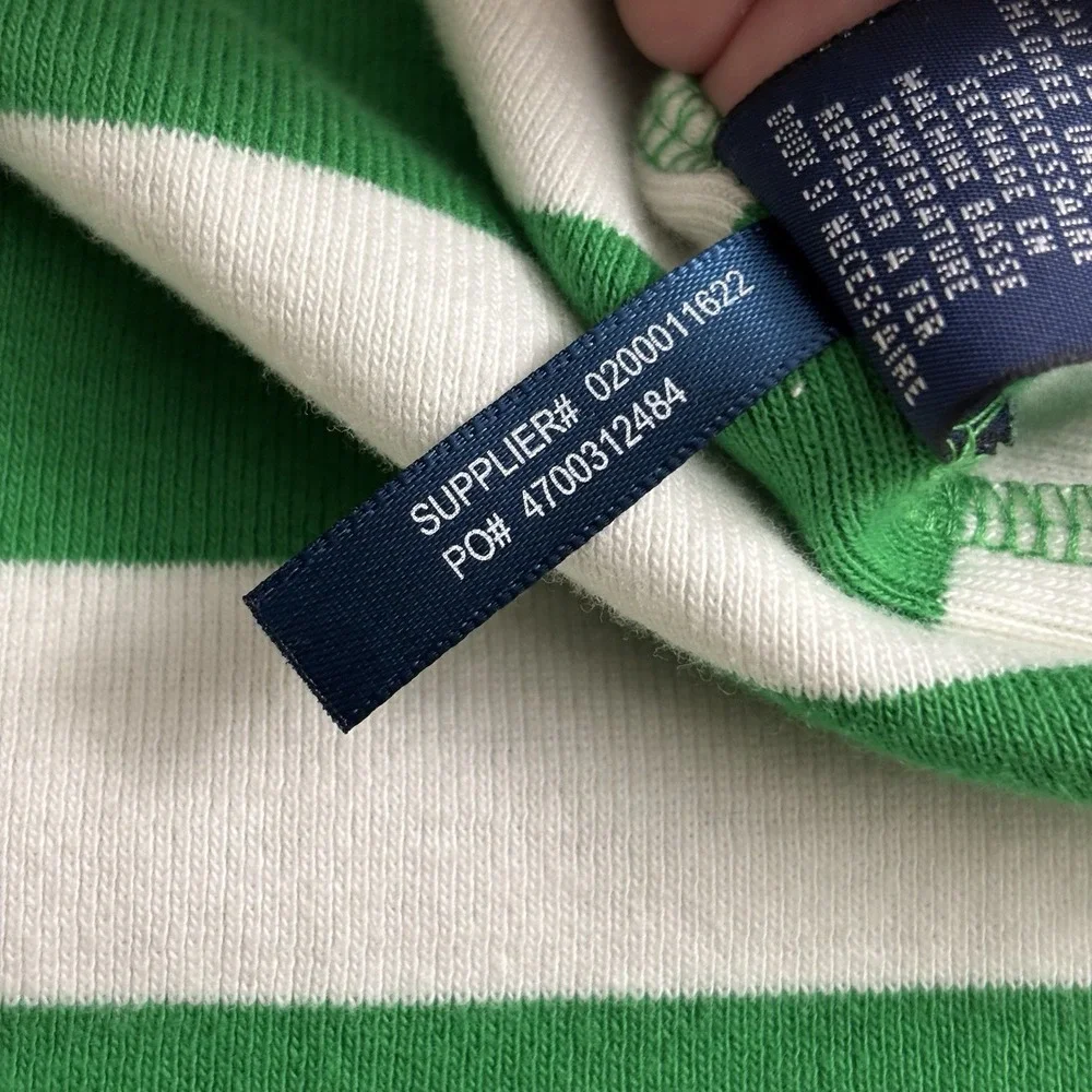 Ralph Lauren Girls Striped Long Sleeve Shirt XL Green And White - Picture 7 of 9